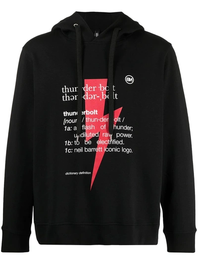 Neil Barrett Thunderbolt Definition Hoodie In Nero