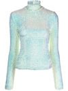 A.W.A.K.E. HIGH-NECK GLITTER TOP