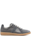 Maison Margiela Leather-suede Replica Sneakers In Gray