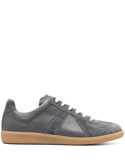 Maison Margiela Leather-suede Replica Sneakers In Gray