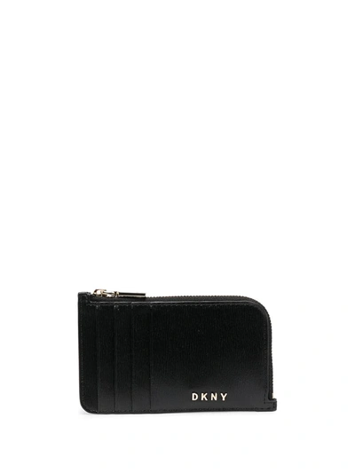 Dkny Bryant Leather Credit Card Case In Black