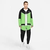 Nike Tech Fleece Taped Jogger Pants In Black/mean Green/white