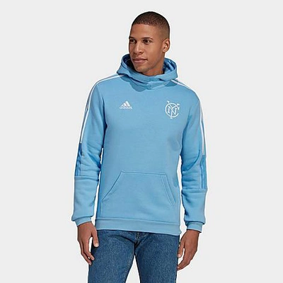 Adidas Team Adidas Men's New York City Fc Travel Hoodie In Bahia Light Blue