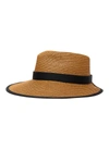 Eric Javits Sun Crest' Straw Visor Hat In Black,brown