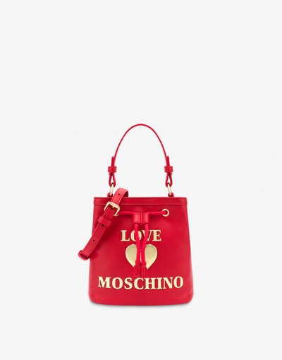 Love Moschino Padded Heart Bucket Bag In Black