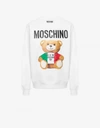 Moschino Italian Teddy Cotton Jumper In White In White