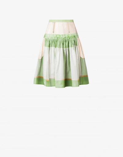 Moschino Inside Out Trompe-l'œil Poplin Skirt In Ivory
