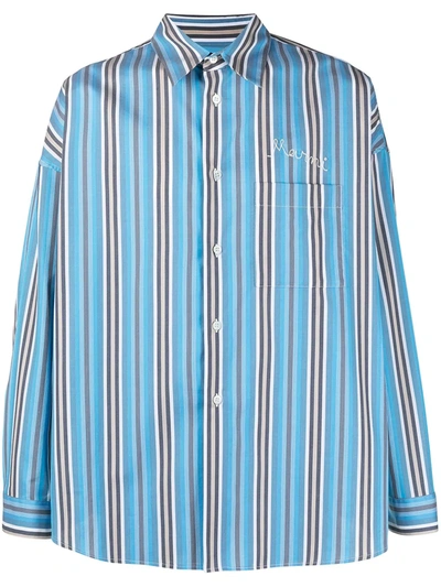 Marni Striped Shirt In Blue