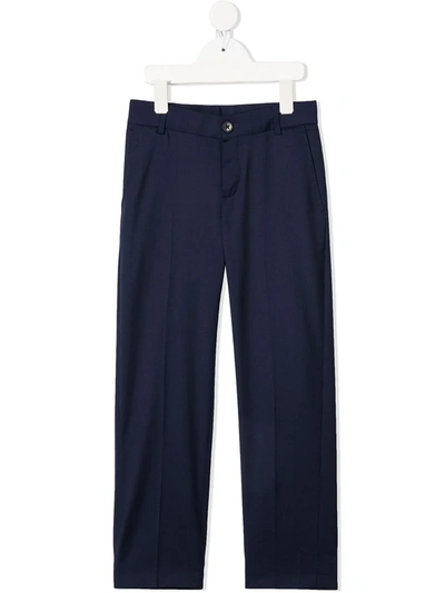 Bosswear Kids' Mid-rise Tailored Trousers In Blue