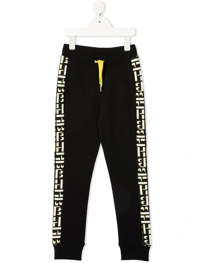 Bosswear Kids' Logo-tape Drawstring Track Pants In Black