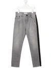 GIVENCHY SIDE STRIPE DISTRESSED JEANS