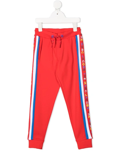 The Marc Jacobs Kids' Side Stripe Drawstring Track Trousers In Red