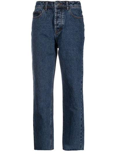 12 Storeez Cropped Denim Jeans In Blue