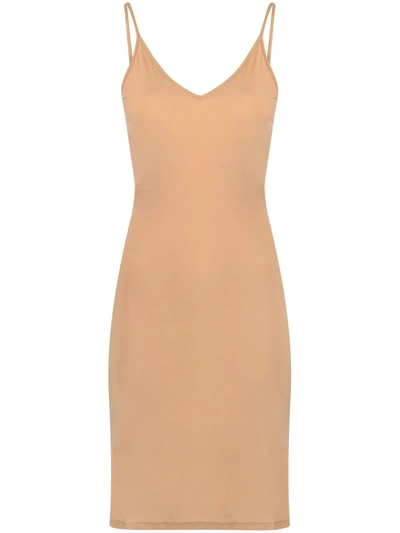 Jil Sander Spaghetti Strap Minidress In Beige