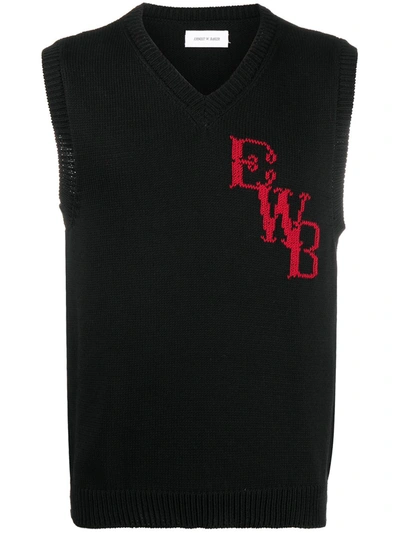 Ernest W. Baker Knitted Logo Vest Top In Black