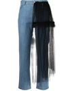 ACT N°1 TULLE-DETAIL CROPPED JEANS