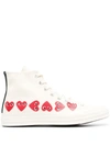 Comme Des Garçons Play Off-white Converse Edition Multiple Hearts Chuck 70 High Sneakers In Neutrals