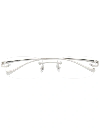 Cartier Rimless Rectangular-frame Glasses In Silber