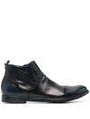 Officine Creative Elasticated-panel Leather Boots In Black