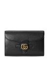 GUCCI DOUBLE G LEATHER CLUTCH