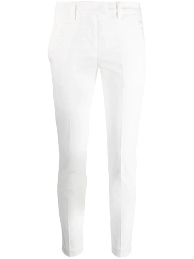 Dondup Perfect High-rise Slim Chinos In Bianco