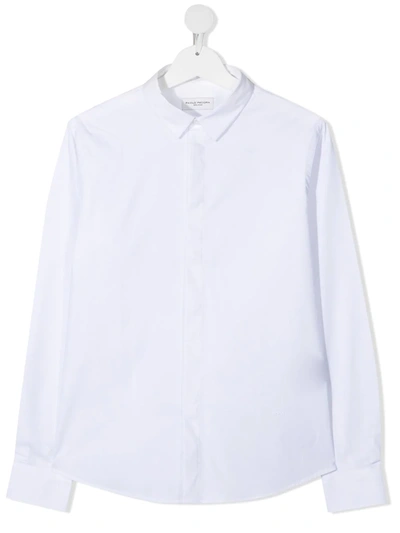 Paolo Pecora Teen Button-up Long-sleeved Shirt In White