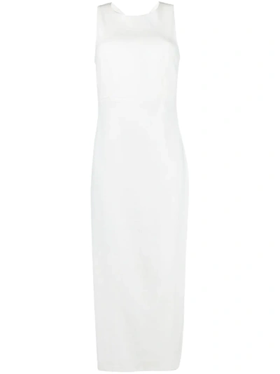 Antonelli Sleeveless Shift Midi Dress In White