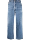 Re/done Ultra High-rise Stovepipe Jeans In Medium Stone