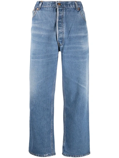 Re/done Ultra High-rise Stovepipe Jeans In Light Stone