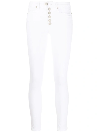 Dondup Embossed Button-up Skinny Jeans In White