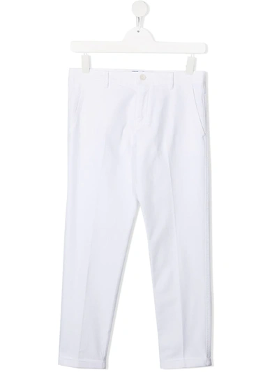 Fay Teen Mid-rise Slim-fit Chinos In White