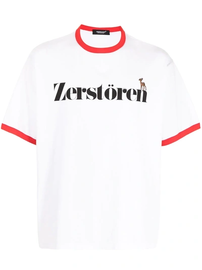 Undercover White 'zerstören' Print T-shirt