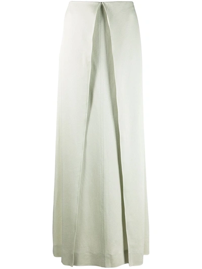 Pre-owned Valentino Inverted Pleat Straight Skirt In Green