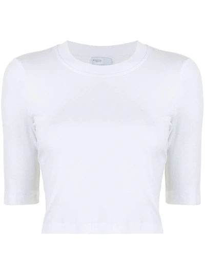 Rosetta Getty Cotton Cropped-sleeve T-shirt In White