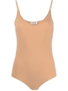 Jil Sander V-neck Sleeveless Bodysuit In Neutrals