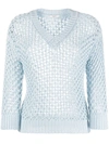 PESERICO OPEN-KNIT ROUND NECK JUMPER