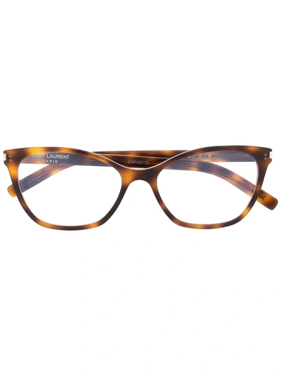 Saint Laurent Cat-eye Glasses In Braun