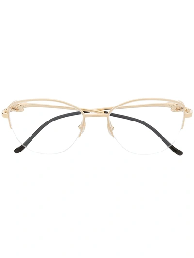 Cartier Cat-eye Frame Glasses In Gold