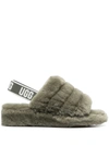 Ugg Fluff Yeah Genuine Shearling Slingback Sandal In Green/green