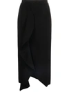 ALEXANDER MCQUEEN DRAPED HIGH-WAISTED PENCIL SKIRT