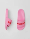 Burberry Logo-detail Slip-on Slides In Bubblegum Pink