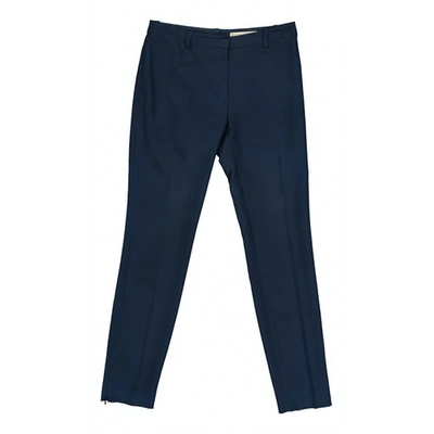 Pre-owned Balenciaga Silk Trousers In Blue