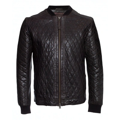 Pre-owned Dna Leather Jacket In Brown