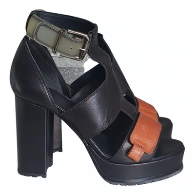 Pre-owned Dondup Leather Sandal In Black