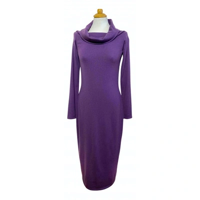 Pre-owned Ralph Lauren Cashmere Maxi Dress In Purple