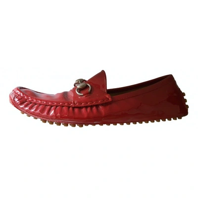 Pre-owned Gucci Red Patent Leather Flats