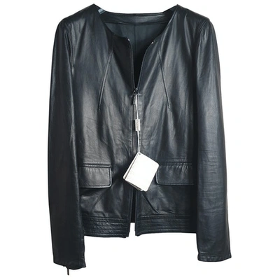 Pre-owned Cruciani Leather Jacket In Black