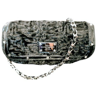 Pre-owned Versace Patent Leather Handbag In Black