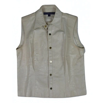 Pre-owned Ralph Lauren Leather Shirt In Beige
