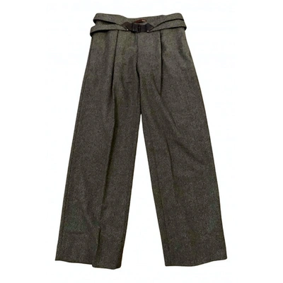 Pre-owned Bally Wool Trousers In Grey